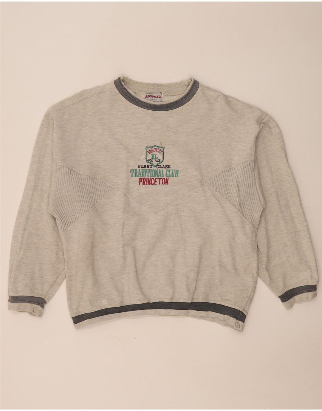 Berto Lucci Ανδρική μπλούζα Princeton Jumper Medium Grey Colourblock