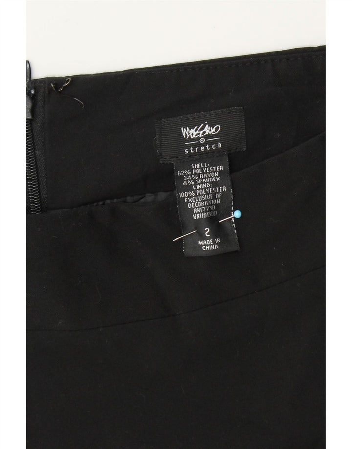 MOSSIMO Womens Stretch Straight Skirt US 2 XS W28  Black Floral Polyester Vintage Mossimo and Second-Hand Mossimo from Messina Hembry 