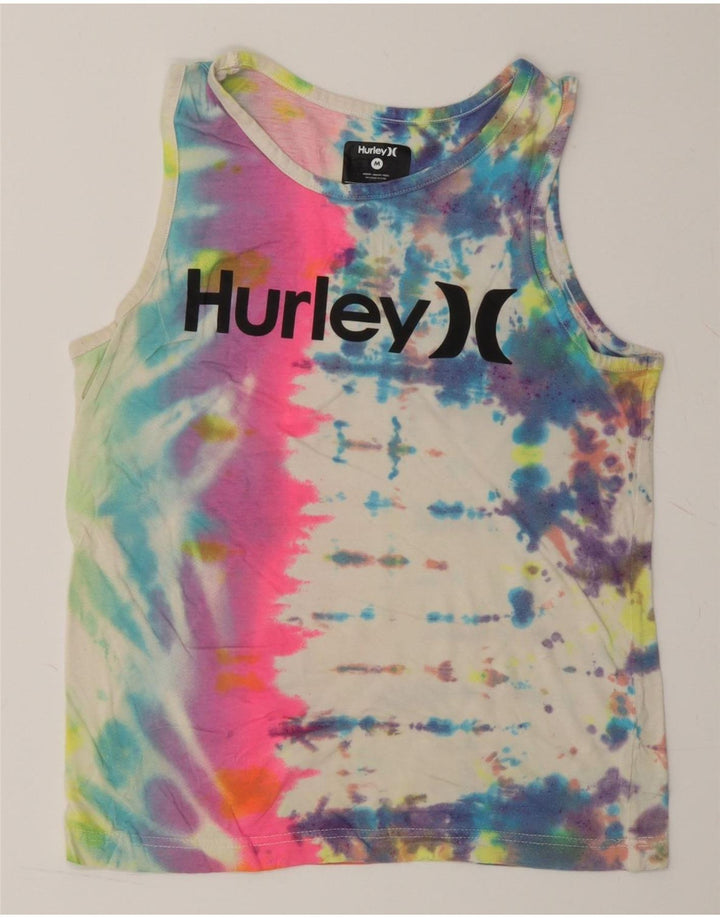 HURLEY Girls Graphic Vest Top 10-11 Years Medium Multicoloured Tie Dye Vintage Hurley and Second-Hand Hurley from Messina Hembry 