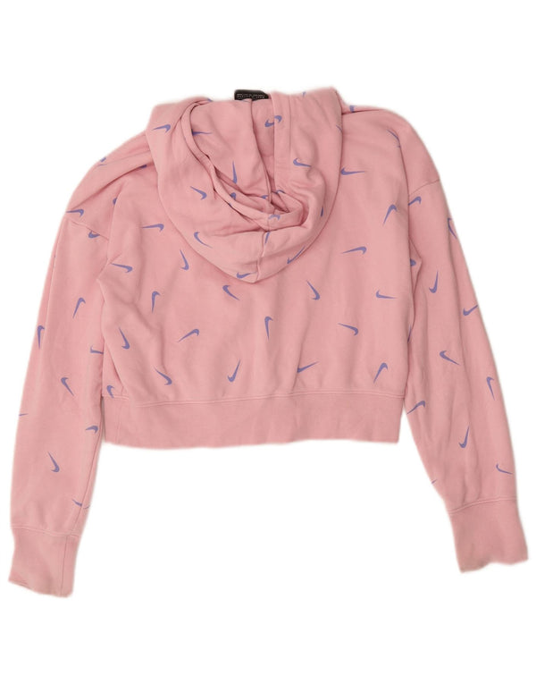 Nike Girls Crop Graphic Standard Fit Jumper 12-13 Years Large Pink