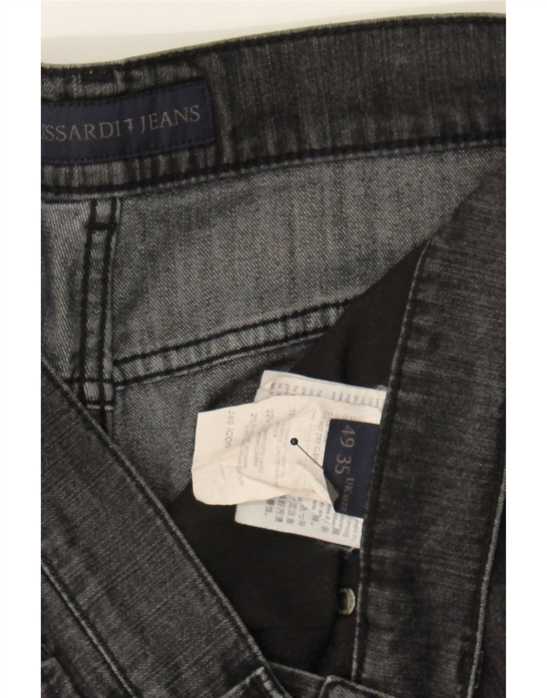 TRUSSARDI Mens Straight Jeans W33 L33 Black Cotton Vintage Trussardi and Second-Hand Trussardi from Messina Hembry 