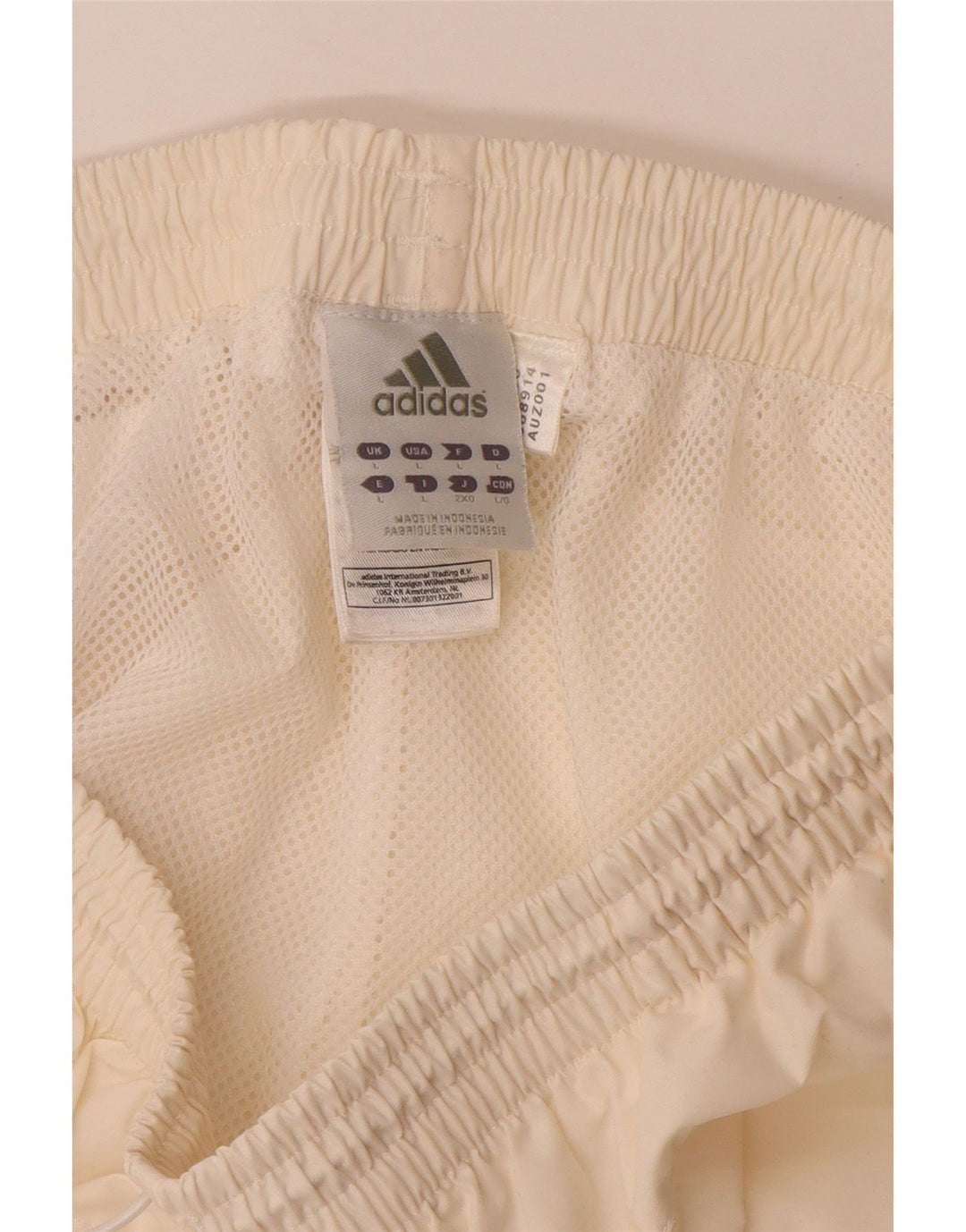 Ανδρικό αθλητικό σορτς βερμούδας ADIDAS μεγάλο σε λευκό πολυεστέρα