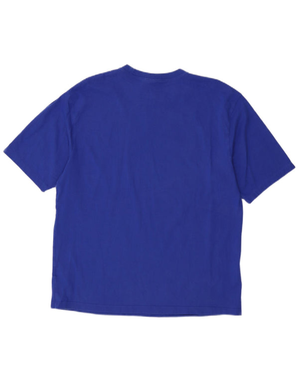 Γυναικείο T-Shirt Adidas Loose Fit Top UK 12 μεσαίου μπλε βαμβακερό