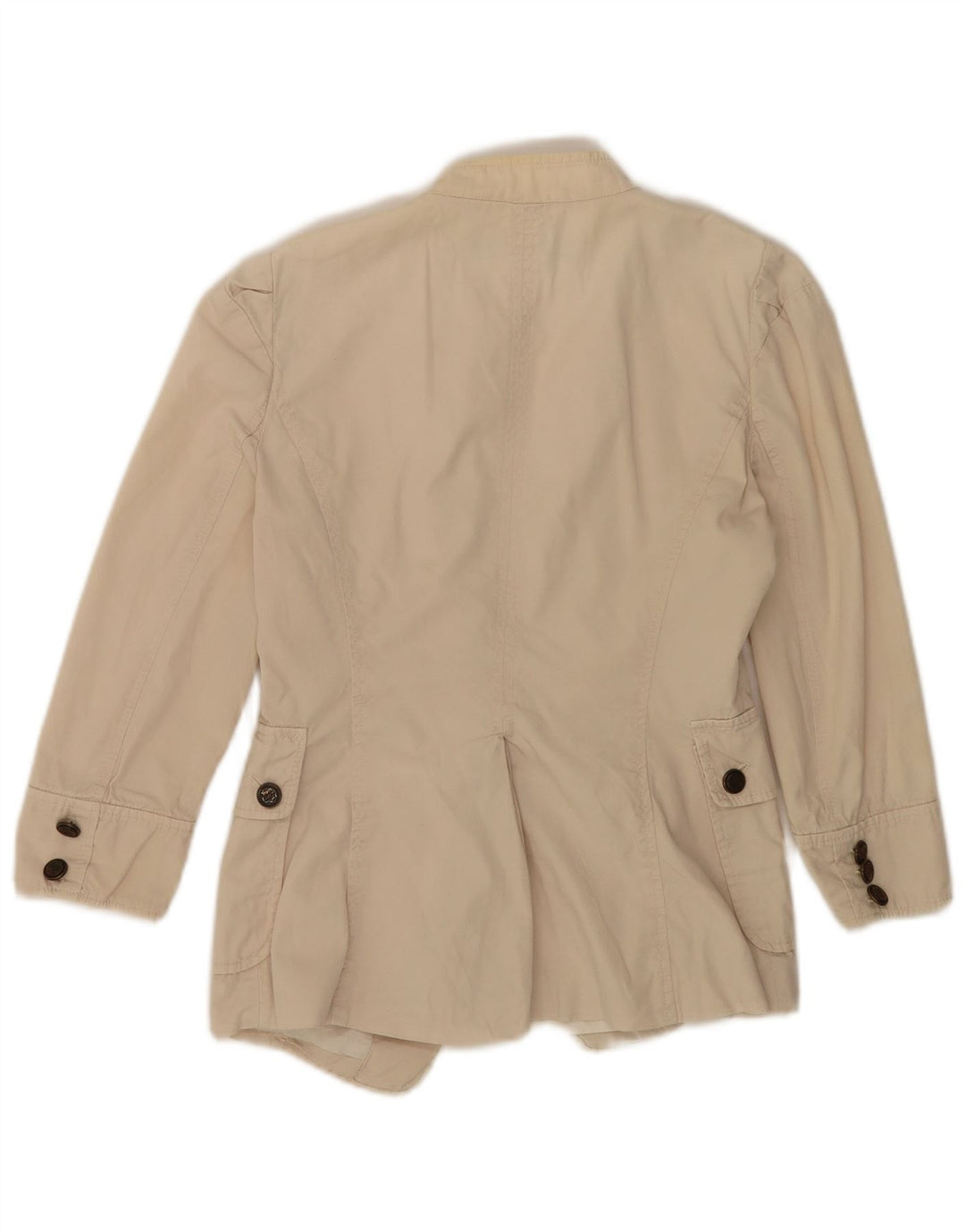 Zara Γυναικείο μπλέιζερ 3/4 μανίκι UK 10 μικρό βαμβακερό μπεζ