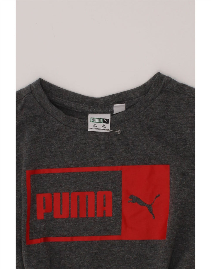 Puma Boys Graphic T-Shirt Top 7-8 Years Small Grey