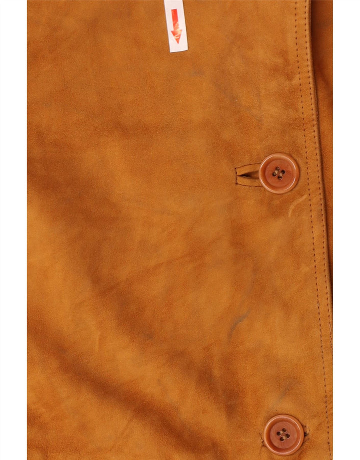 Vintage Γυναικείο Suede Jacket UK 10 Small Brown