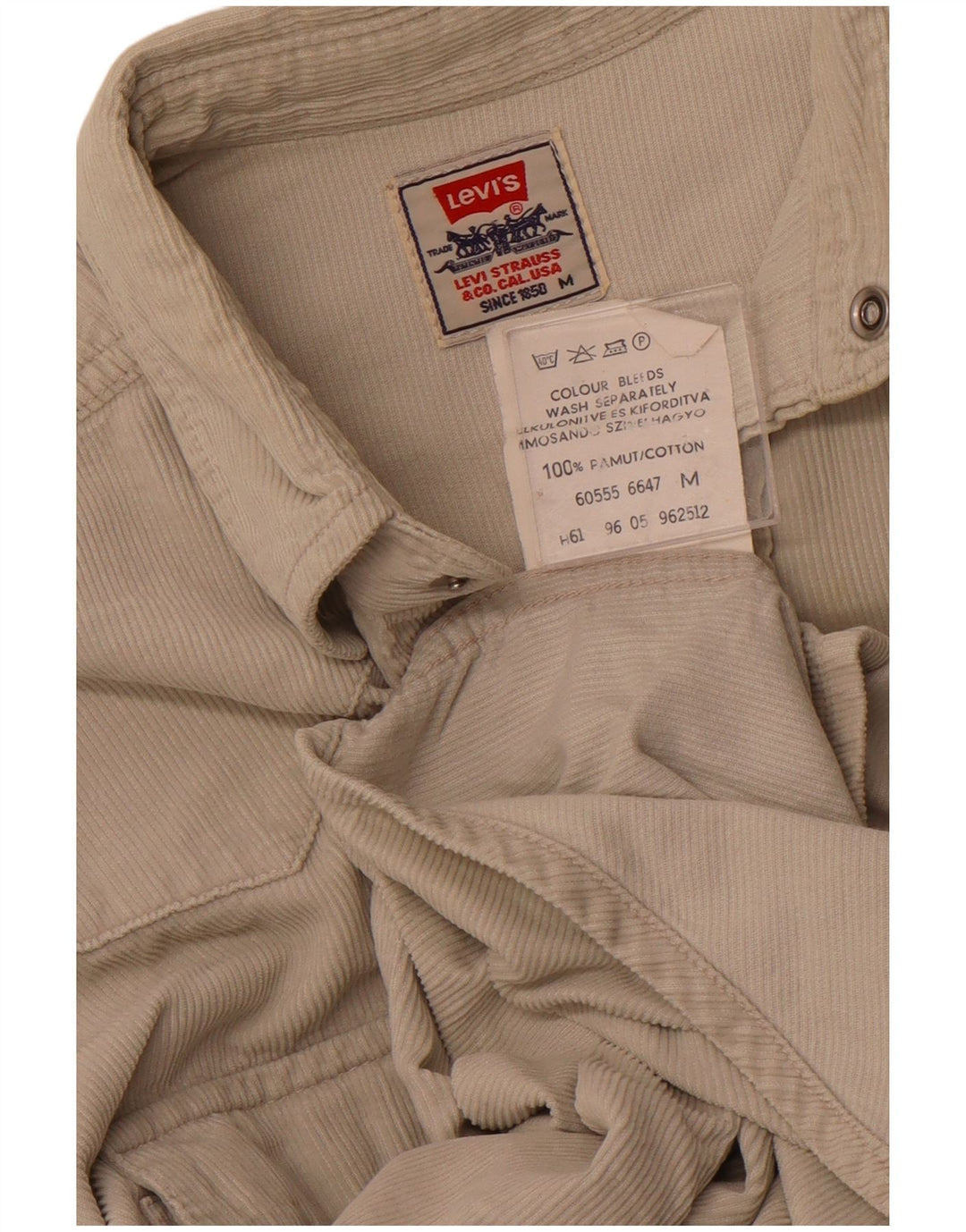 Ανδρικό κοτλέ πουκάμισο Levi's Medium Beige Cotton Western