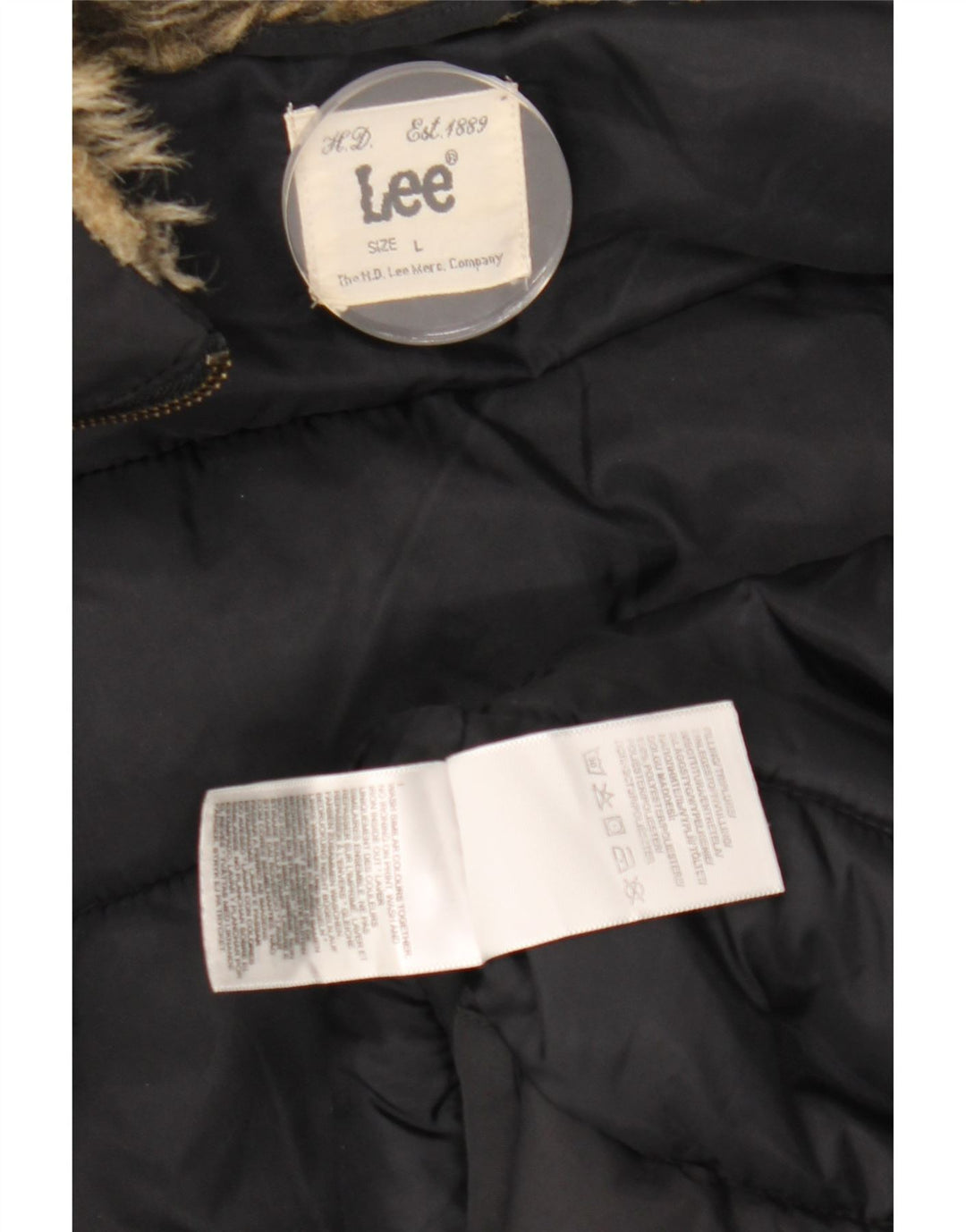 Γυναικείο μπουφάν με κουκούλα LEE UK 16 Large Black Polyester