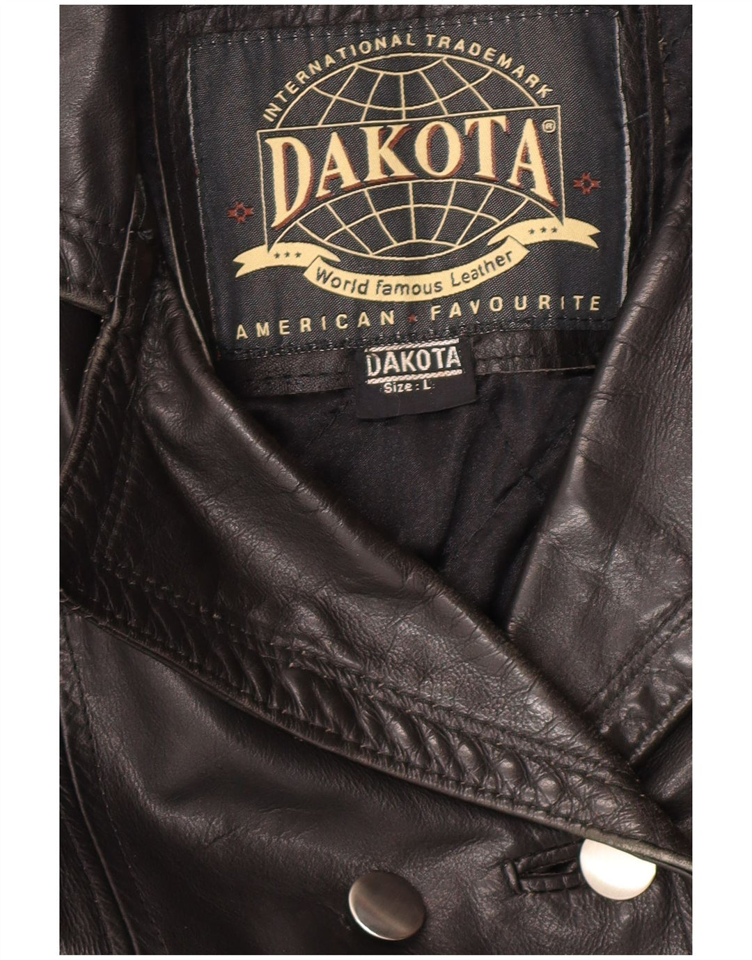 DAKOTA Γυναικείο Δερμάτινο Μπουφάν UK 16 Large Black Leather Classic
