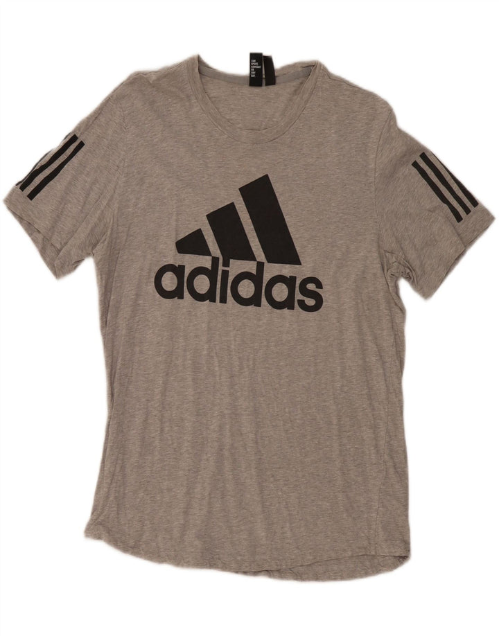 Ανδρικό γραφικό T-Shirt Adidas Top Μεσαίο γκρι βαμβακερό