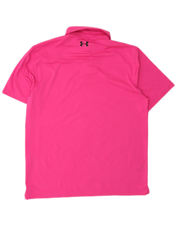 Ανδρικό πουκάμισο πόλο Under Armour μεγάλο ροζ πολυεστέρα