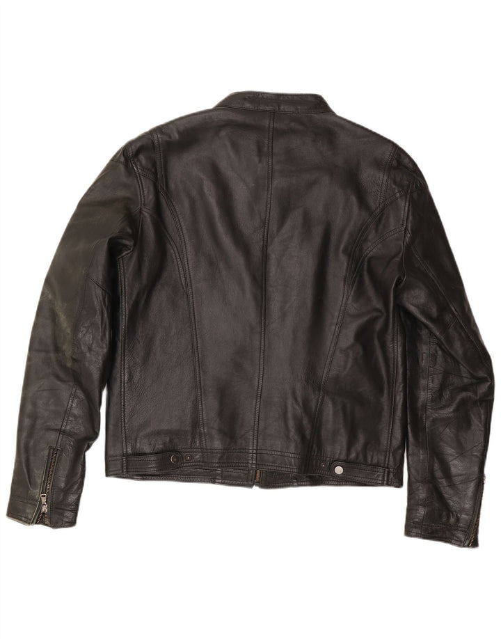 Vintage Ανδρικό Δερμάτινο Μπουφάν Racer IT 54 XL Μαύρο Δερμάτινο