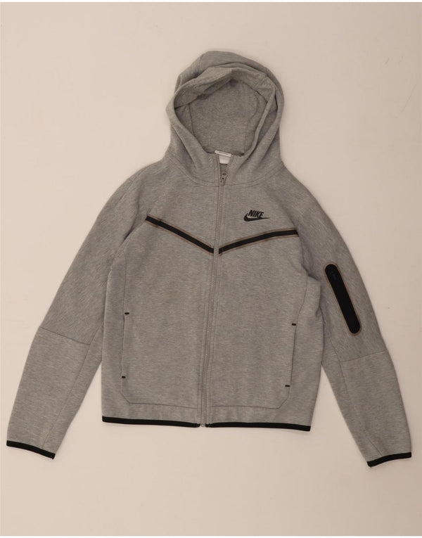 Πουλόβερ Nike Boys Zip Hoodie 12-13 ετών, μεγάλο γκρι βαμβακερό