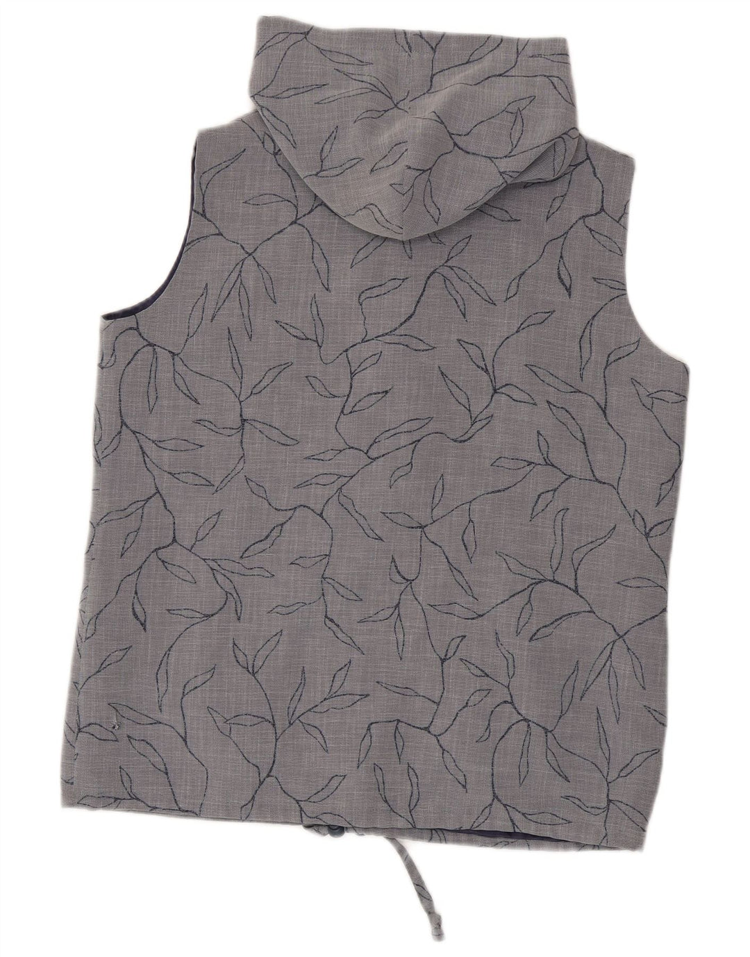 Max Pierre Γυναικεία κουκούλα Gilet UK 14 Large Grey Floral Polyester