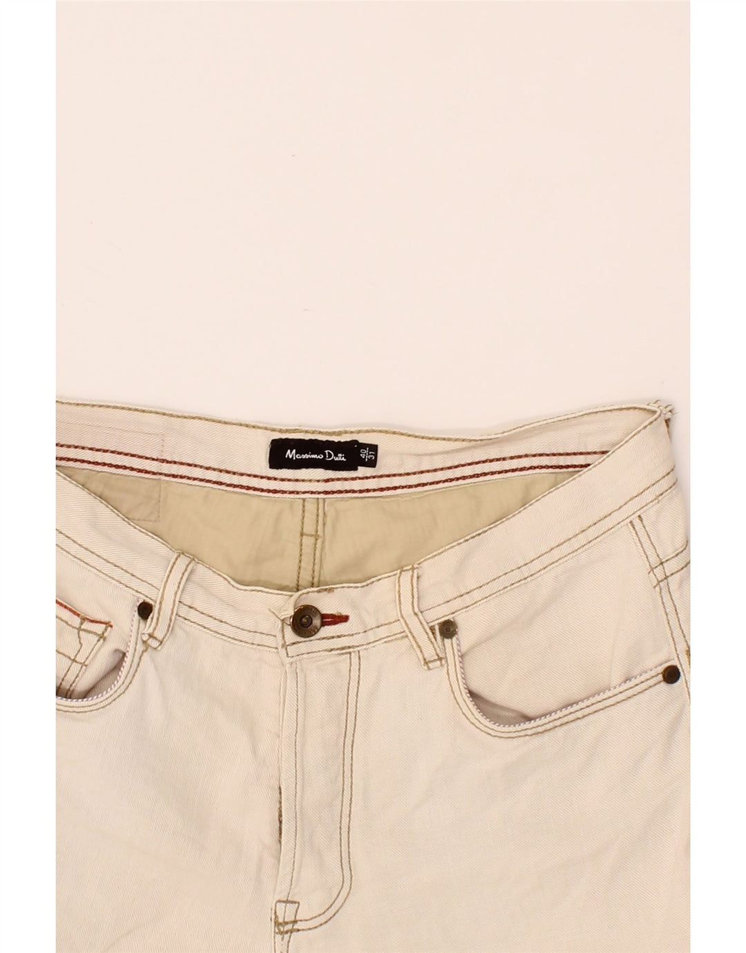 MASSIMO DUTTI Womens Slim Jeans EU 40 Medium W30 L30 Off White Cotton Vintage Massimo Dutti and Second-Hand Massimo Dutti from Messina Hembry 