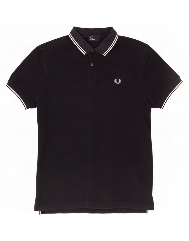 Fred Perry Ανδρικό Πόλο Μπλουζάκι Μεσαίο Μαύρο Βαμβακερό