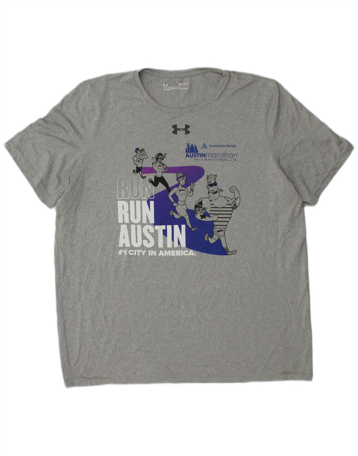 Γραφικό T-Shirt Ανδρικό Heat Gear UNDER Armour Top Medium Grey