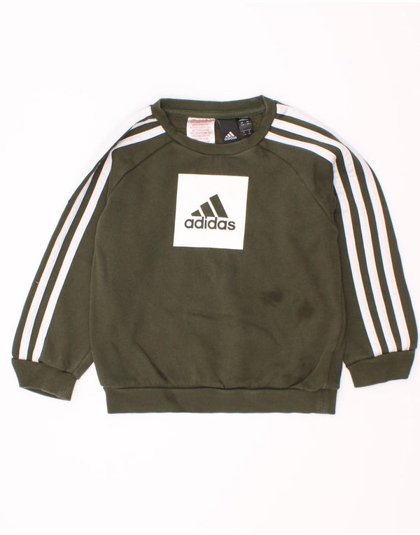 Γραφικό Φούτερ Adidas Boys Jumper 3-4 ετών Πράσινο βαμβακερό