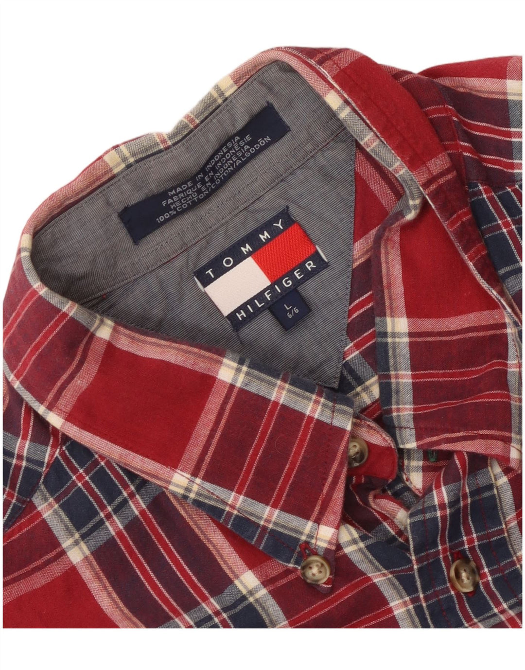 Tommy Hilfiger Ανδρικό πουκάμισο μεγάλο κόκκινο βαμβακερό