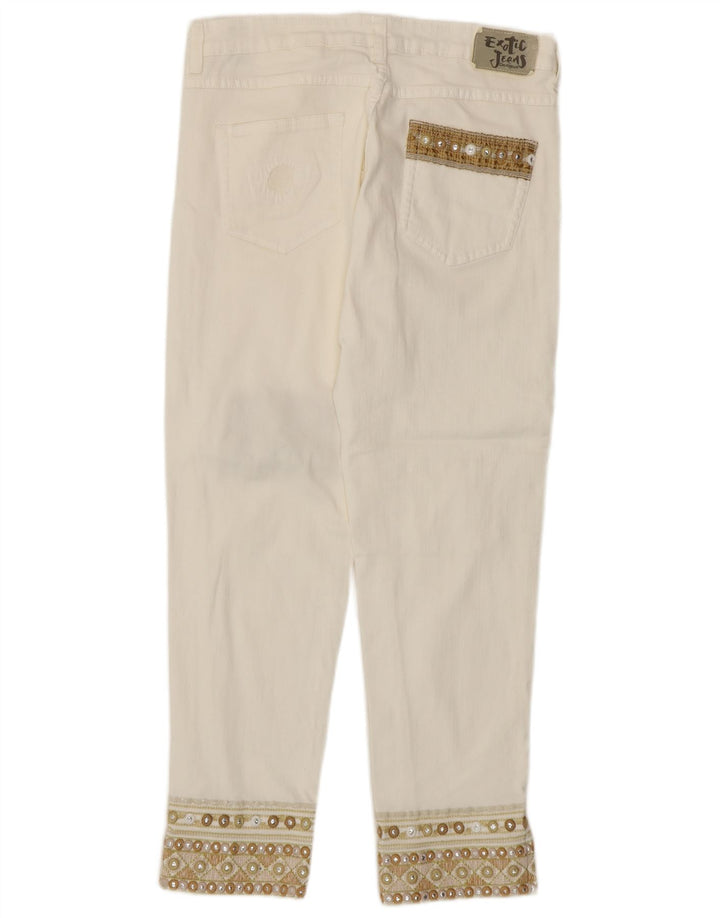 Desigual Γυναικείο Tapered Jeans W30 L27 Λευκό βαμβακερό