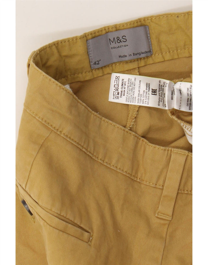 Ανδρικό σορτς Chino Marks & Spencer W42 2XL κίτρινο βαμβακερό