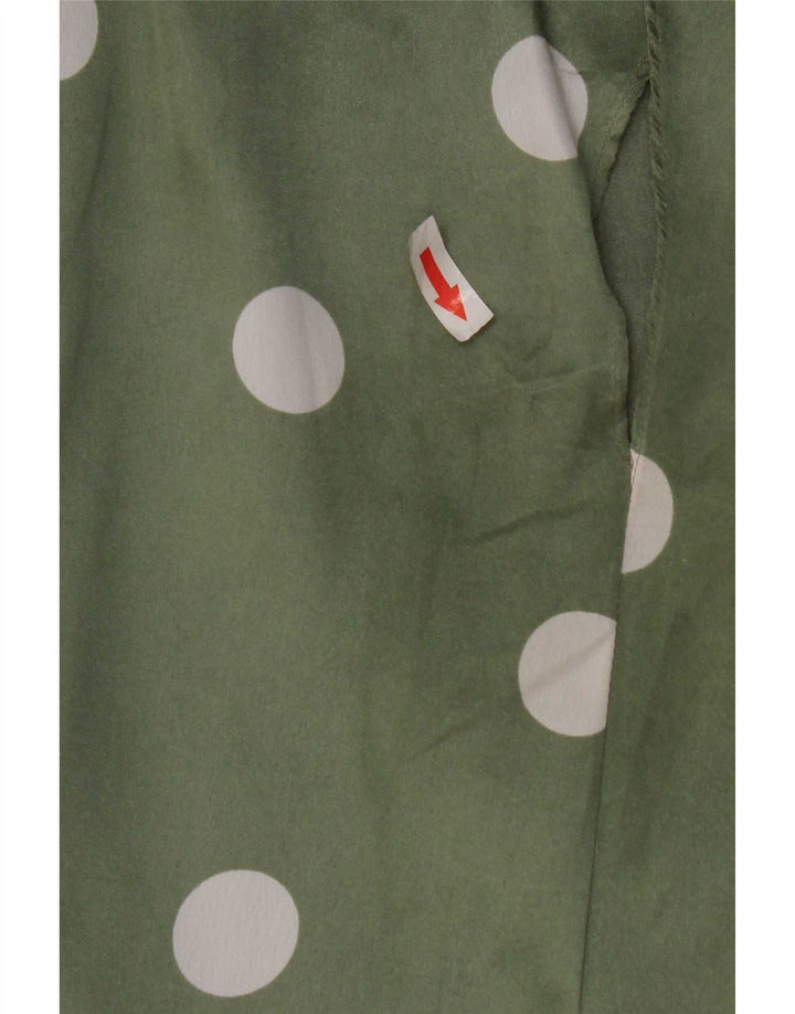 Γυναικεία Zara Crop Oversized Μπλούζα Top 10 Small Green Polka Dot Polyester