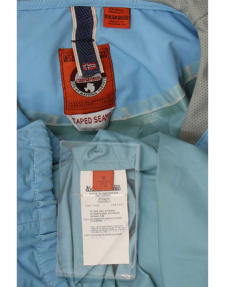 Napapijri Boys Graphic Anorak Jacket 15-16 Years Blue Polyamide