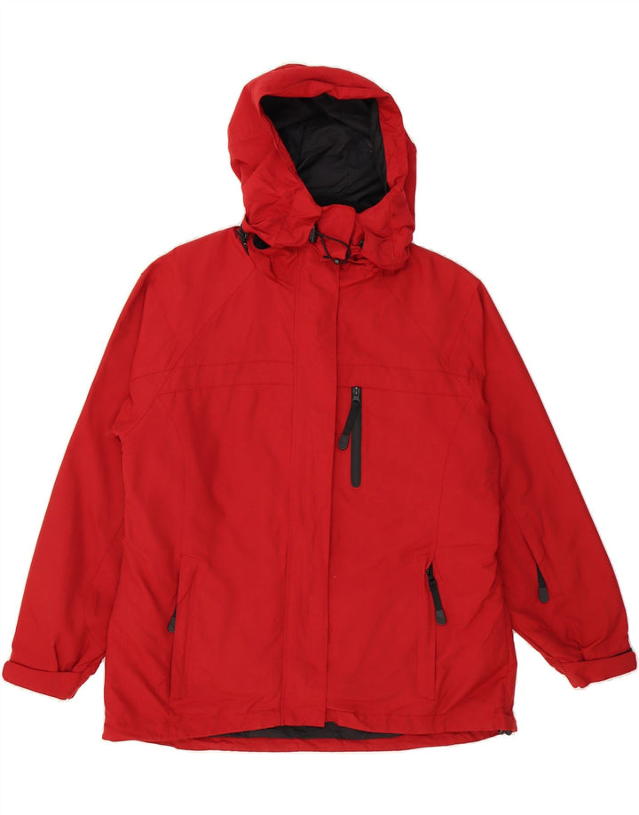 EDDIE BAUER Womens Hooded Windbreaker Jacket UK 16 Large Red Polyester Vintage Eddie Bauer and Second-Hand Eddie Bauer from Messina Hembry 