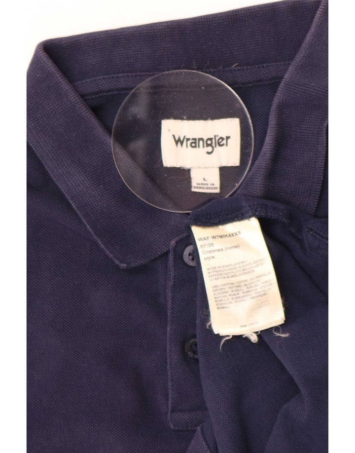 Ανδρικό πουκάμισο πόλο Wrangler μεγάλο μπλε ναυτικό βαμβακερό