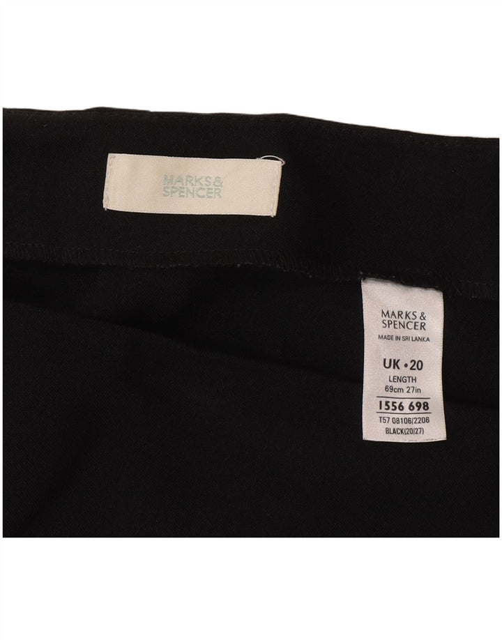 Marks & Spencer Γυναικεία Pencil Φούστα UK 20 2XL W40 Μαύρο Πολυεστέρας