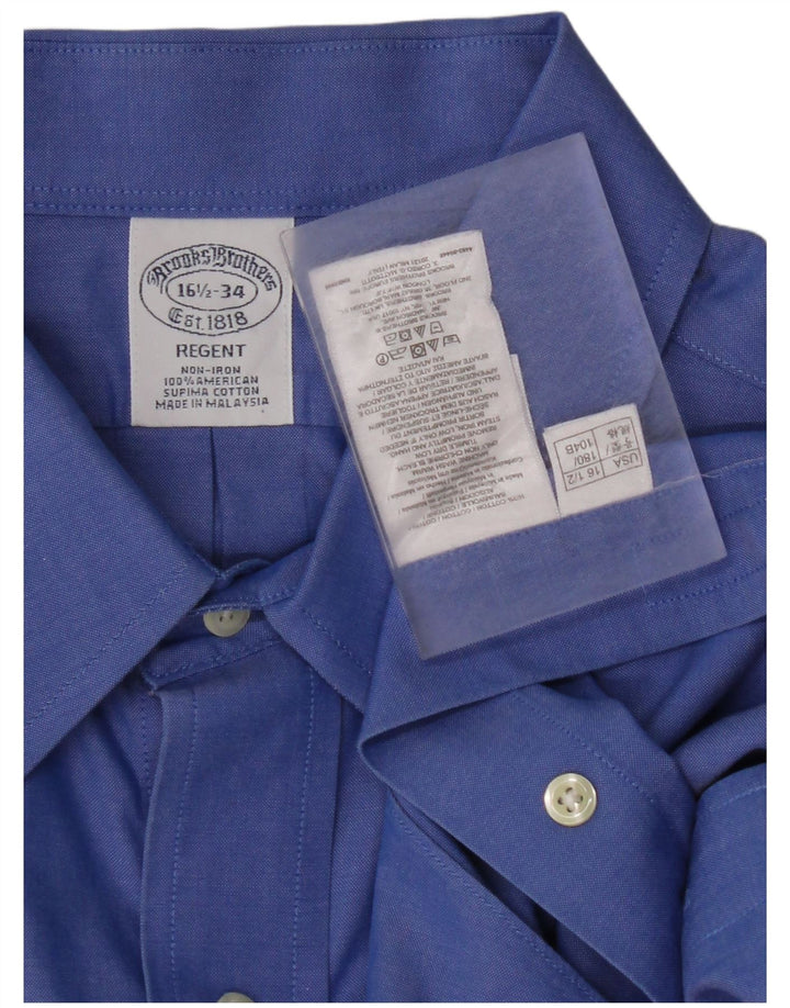 BROOKS BROTHERS Ανδρικό πουκάμισο Regent Μέγεθος 16 1/2 μεγάλο μπλε βαμβακερό