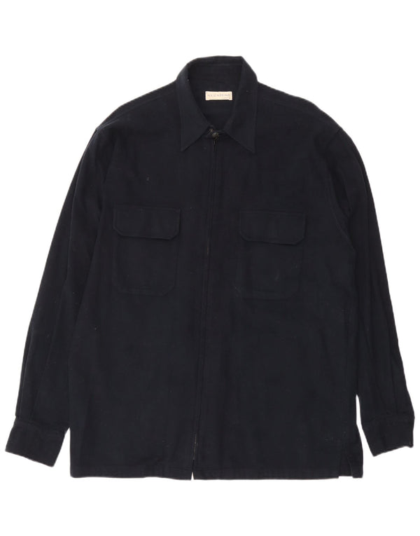 Krizia Mens Utility Jacket UK 40 Large Navy Blue Cotton