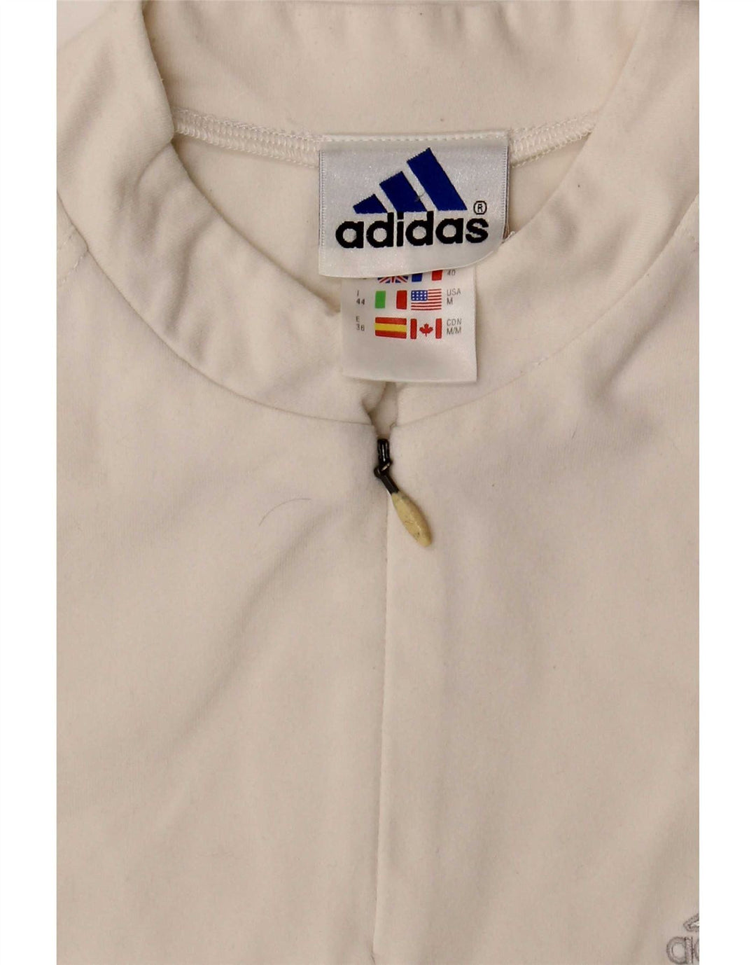 Γυναικείο γιλέκο με φερμουάρ Adidas Top UK 12 μεσαίο λευκό πολυεστέρας