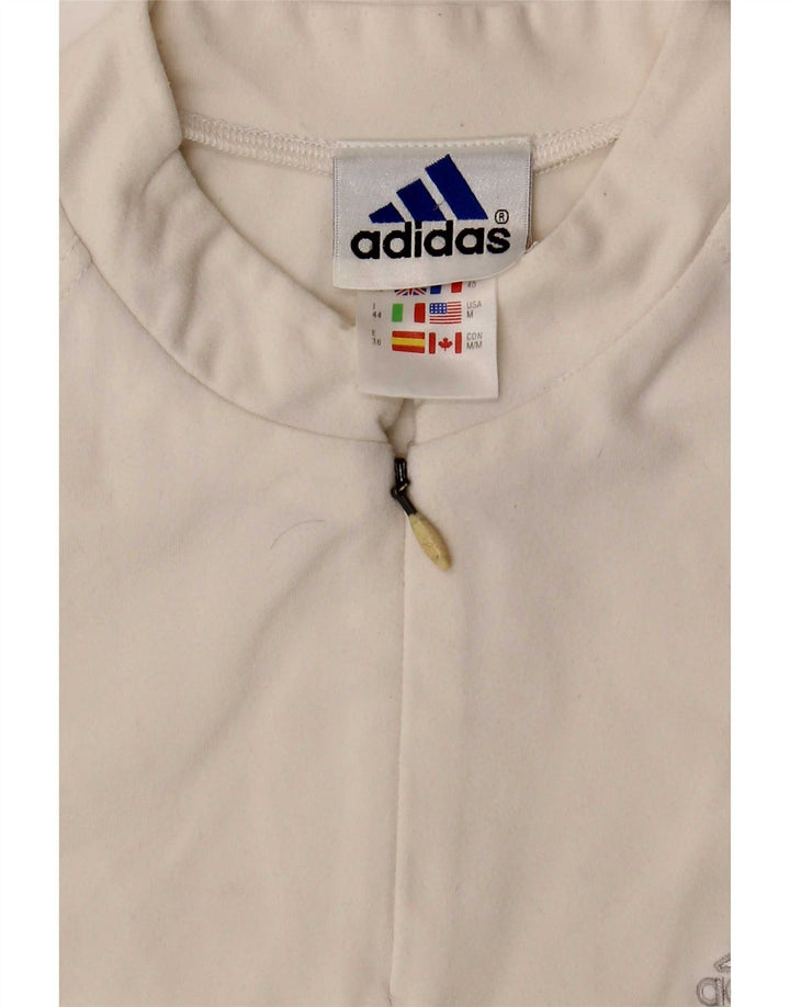 Γυναικείο γιλέκο με φερμουάρ Adidas Top UK 12 μεσαίο λευκό πολυεστέρας