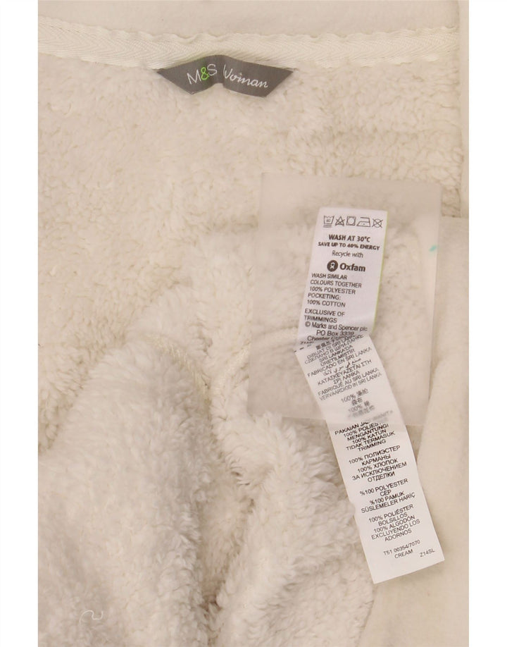 Marks & Spencer Γυναικείο Fleece Jacket UK 20 2XL Λευκό βαμβακερό