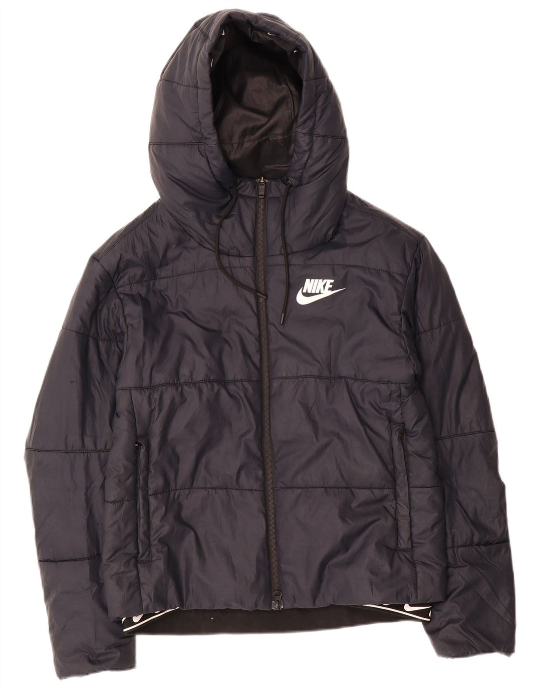 Γυναικείο μπουφάν Nike με κουκούλα UK 10 Small Black Polyester