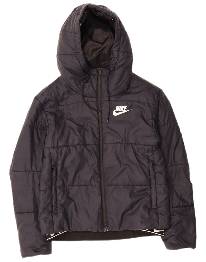 Γυναικείο μπουφάν Nike με κουκούλα UK 10 Small Black Polyester