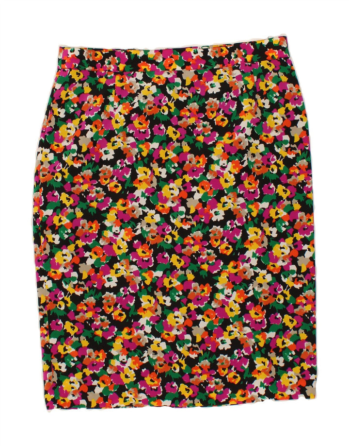 VINTAGE Womens Pencil Skirt W34 Large Multicoloured Floral Vintage Vintage and Second-Hand Vintage from Messina Hembry 