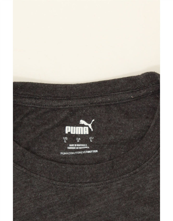 PUMA Mens Graphic T-Shirt Top Large Grey Cotton Vintage Puma and Second-Hand Puma from Messina Hembry 