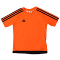 ADIDAS Boys Climalite T-Shirt Top 9-10 Years Orange Colourblock Polyester