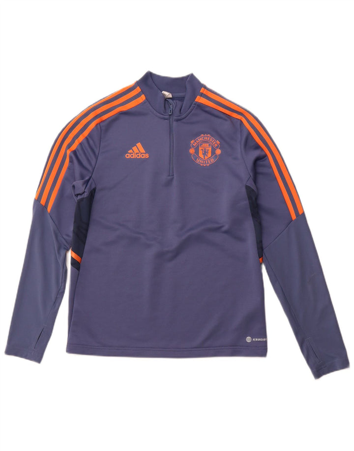 ADIDAS Boys Manchester United πουλόβερ αθλητική φόρμα 13-14 ετών Μπλε
