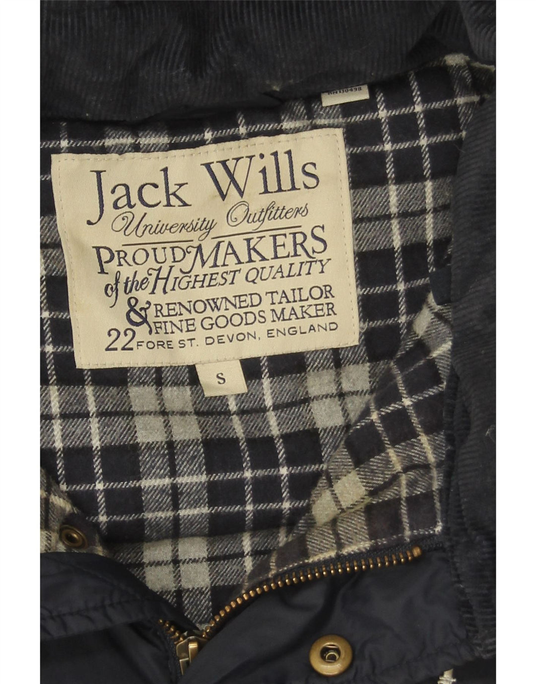 Jack Wills Ανδρική κουκούλα με επένδυση Gilet UK 36 Small Navy Blue