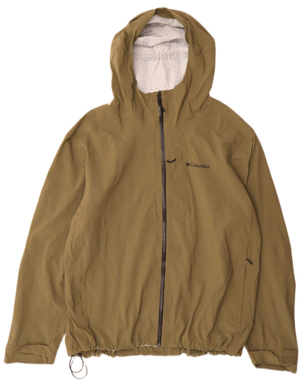 Columbia Ανδρικό μπουφάν βροχής με κουκούλα UK 44 2XL Green Nylon Sports