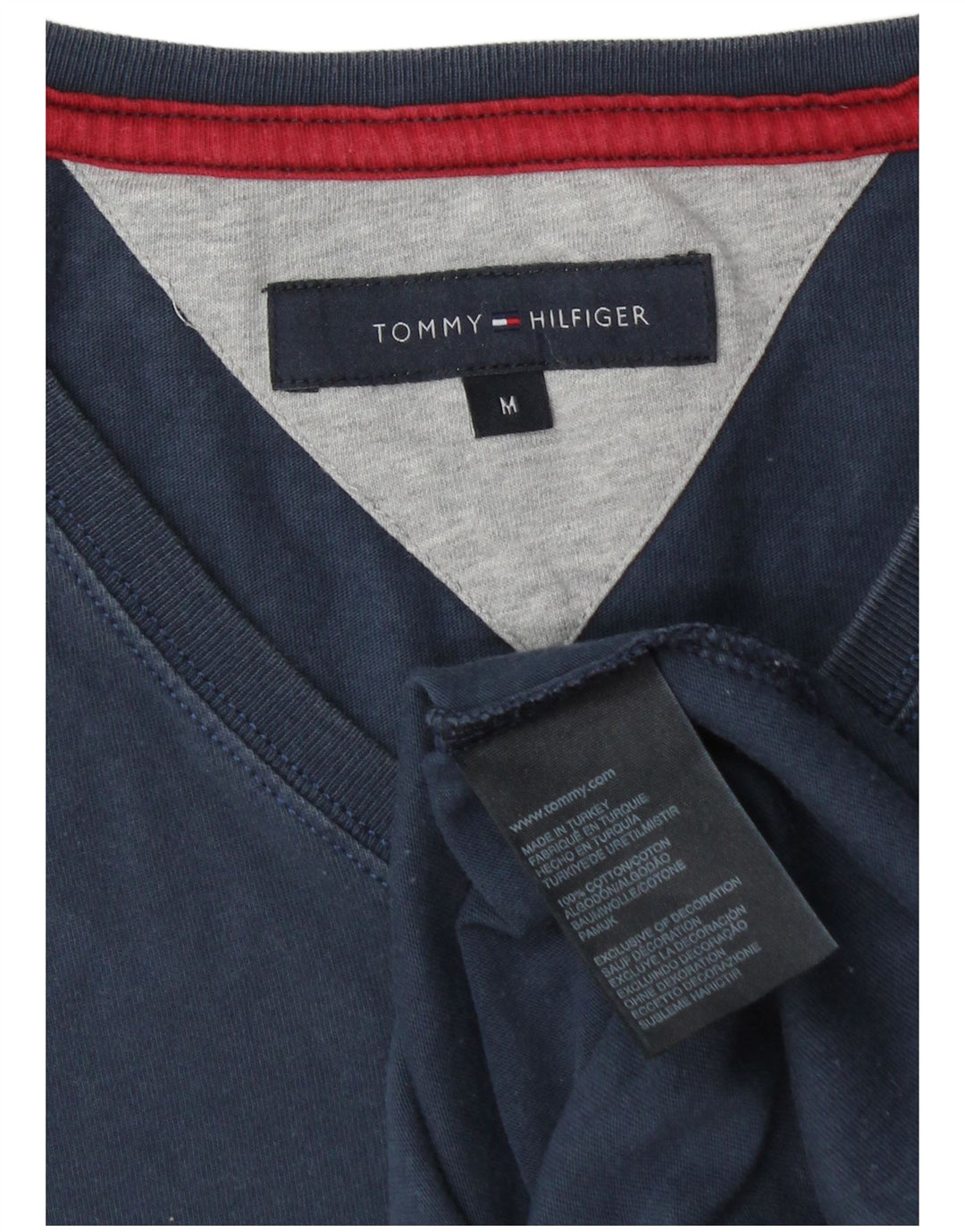 TOMMY HILFIGER Ανδρικό μπλουζάκι μακρυμάνικο, μεσαίο μπλε βαμβακερό
