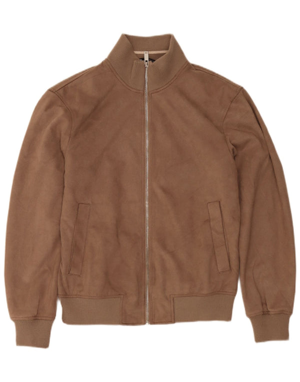 Zara Mens Bomber Jacket UK 38 Medium Brown