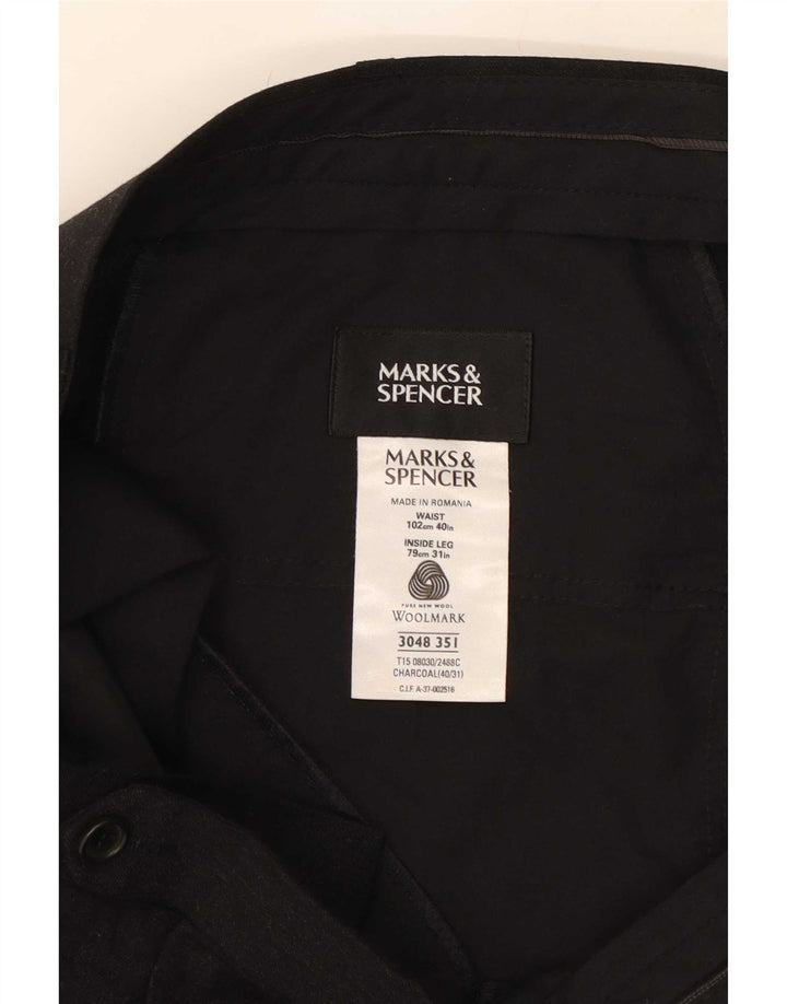 Ανδρικό ίσιο παντελόνι Marks & Spencer W40 L31 Γκρι μαλλί