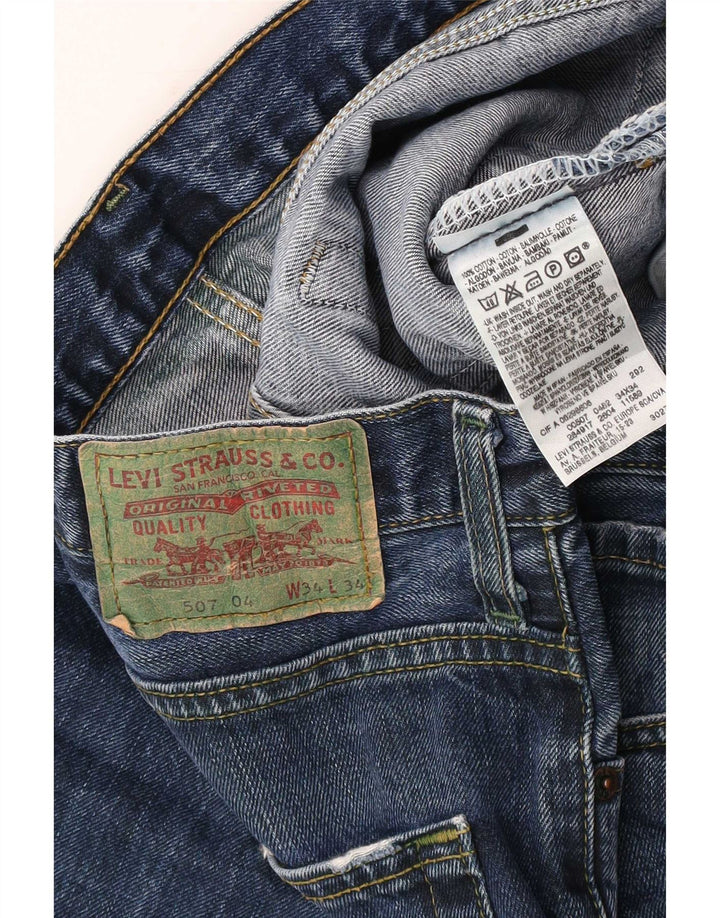 Levi's Mens 507 Bootcut Jeans W34 L34 Μπλε βαμβακερό