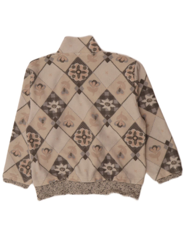 American Place Γυναικείο Fleece Jumper UK 14 Medium Beige Floral Polyester