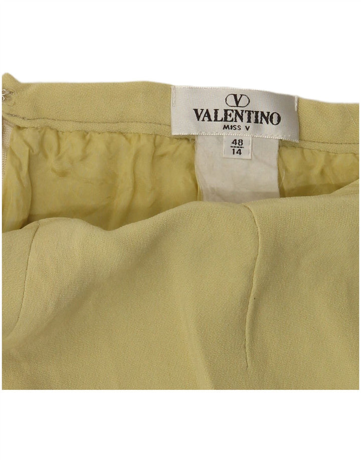 VALENTINO Γυναικεία ίσια φούστα UK 14 Medium W30 Yellow