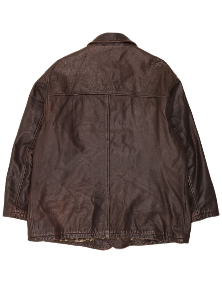 Harry&Moore Mens Leather Jacket IT 54 2XL Brown Leather